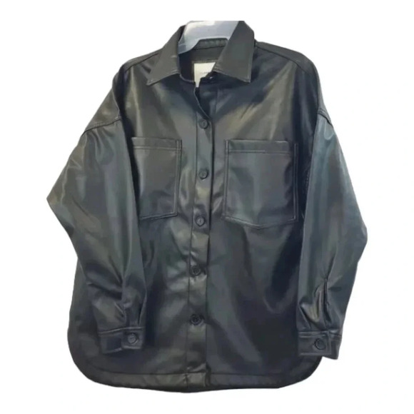 XS Size 1 Celebrity Pink Women's Pleather Shacket. Multipurpose Jacket or Shirt - Picture 6 of 11